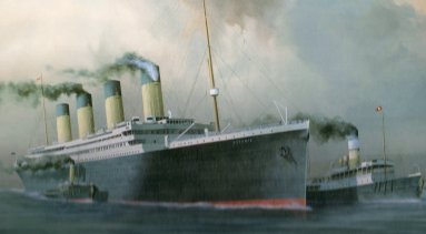 The Titanic leaving Belfast Apr. 2, 1912