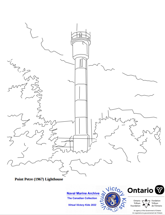 point petre lighthouse colouring page