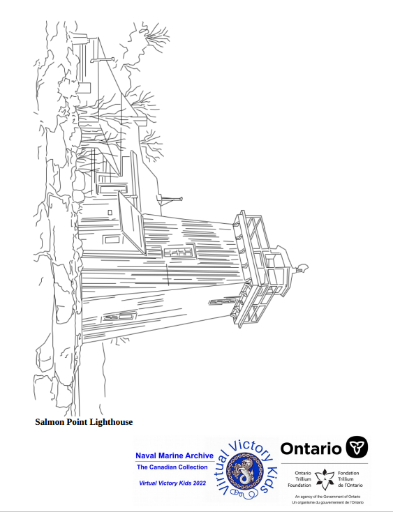 salmon point lighthouse colouring page