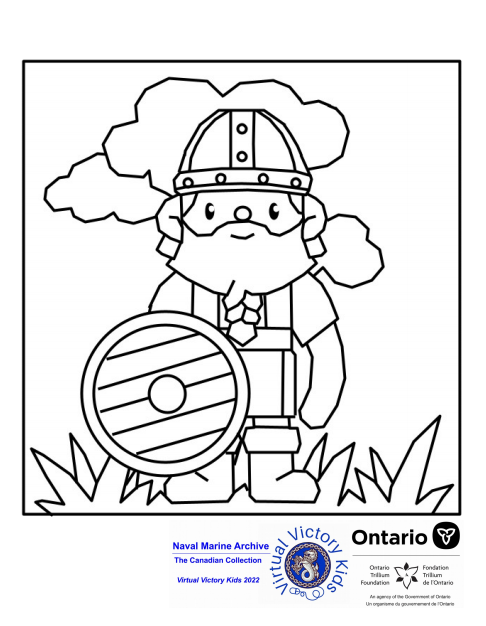 a viking colouring page